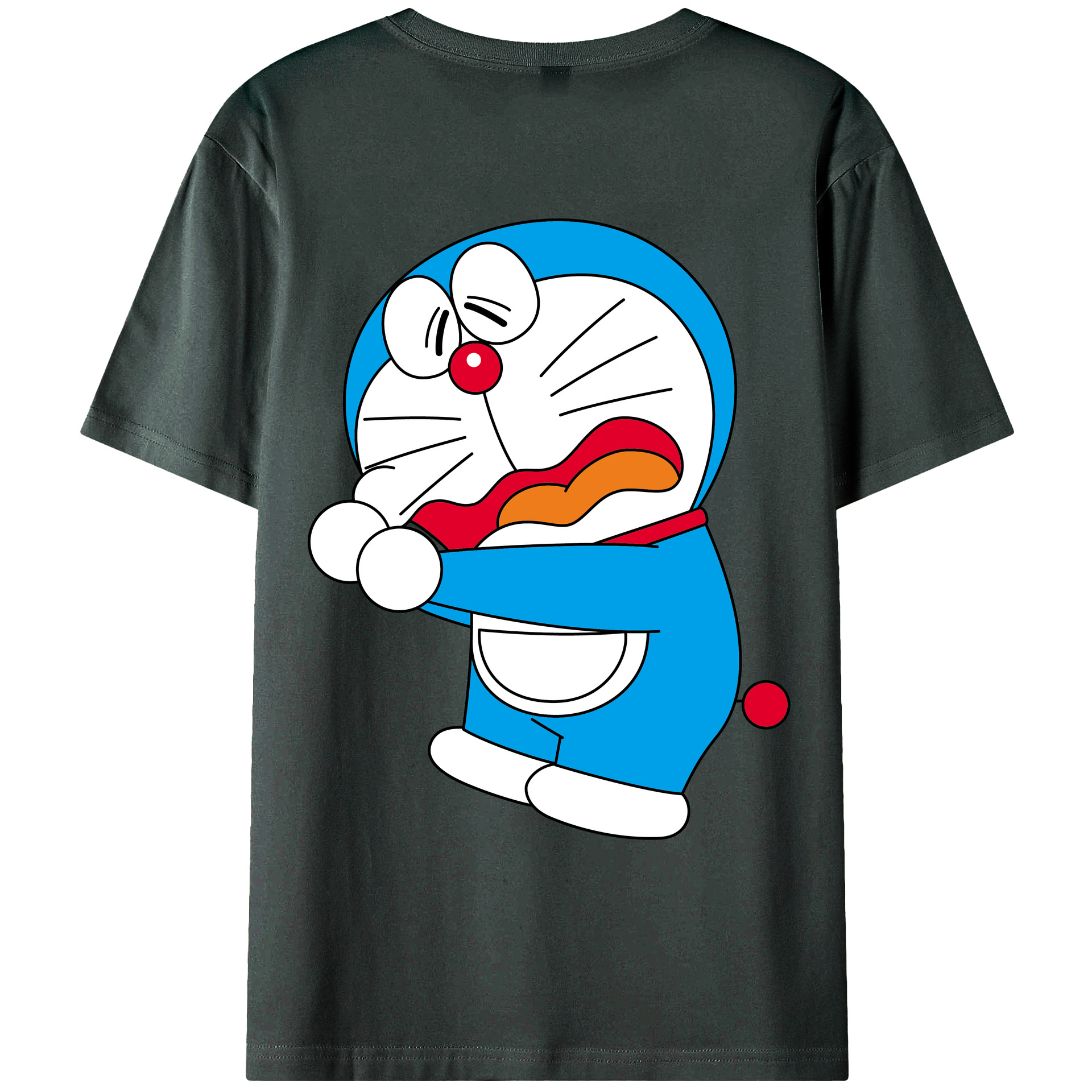 （画像用） ドラえもん Doraemon 綿100％ メンズ半袖Tシャツ（バックプリント） 通気性